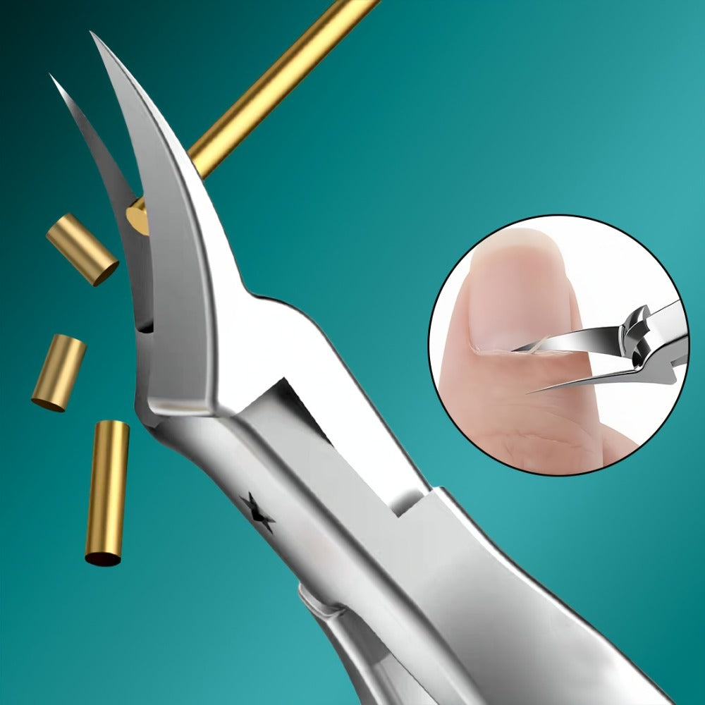 4CR13 Stainless-Steel Nail Clipper with Extended 68-Degree Right-Angle Blade and Silver Finish