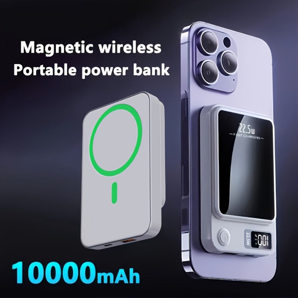 10000mAh Slim Magnetic Power Bank with 22.5W Marking, USB-C Connection and Two Color Options