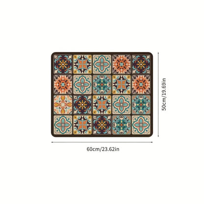 Rectangular Washing Machine Top Mat with Five Mosaic Pattern Checkout Options, 23.62 × 19.69 Inches