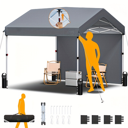 Center-Lock 10x10ft Pop-Up Canopy Tent with Three Height Settings and Optional Three-Sidewall Packages