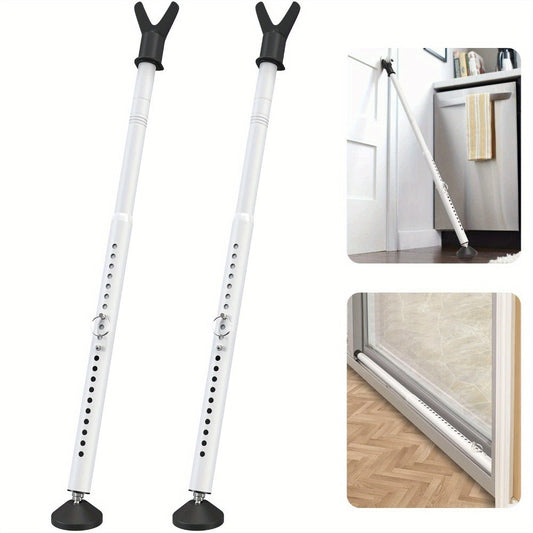 Door Security Bar Adjustable 28-45 Inch – Heavy Duty Door Barricade Bar with Anti-Slip Base, Fits Standard & Sliding Doors, Windows, Apartments, Hotels – Home Security Door Stopper Jammer 1 or 2 Pack
