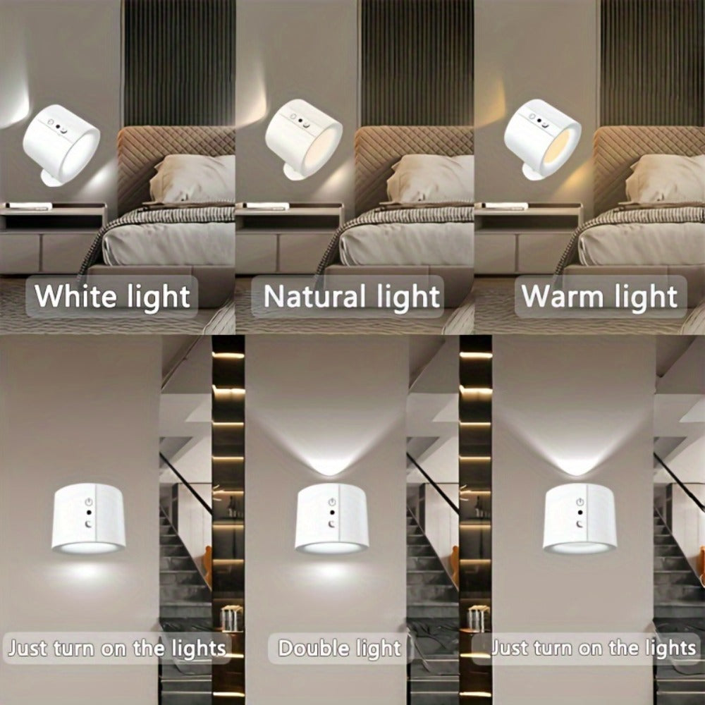 Rechargeable Magnetic LED Wall Sconce 360° Rotatable for an Everyday Personal Care Routine