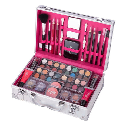 56 Piece Makeup Kit Full Face Set Eyeshadow Lipstick Blush Lip Gloss Eyebrow Pencil Glitter Brushes for Women Beginner Wedding Stage Holiday Gift