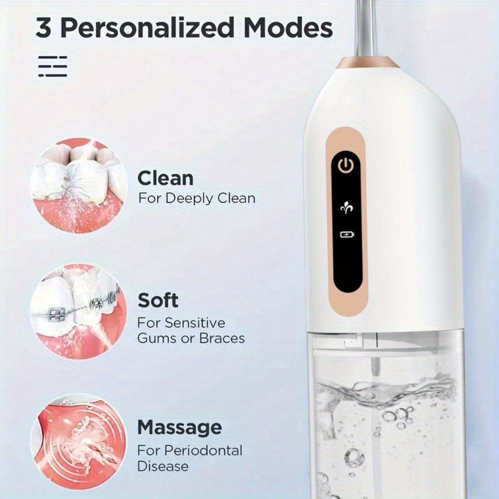 USB Rechargeable Electric Toothbrush and Water Flosser Set with Three Modes, Four Heads and Four Nozzles