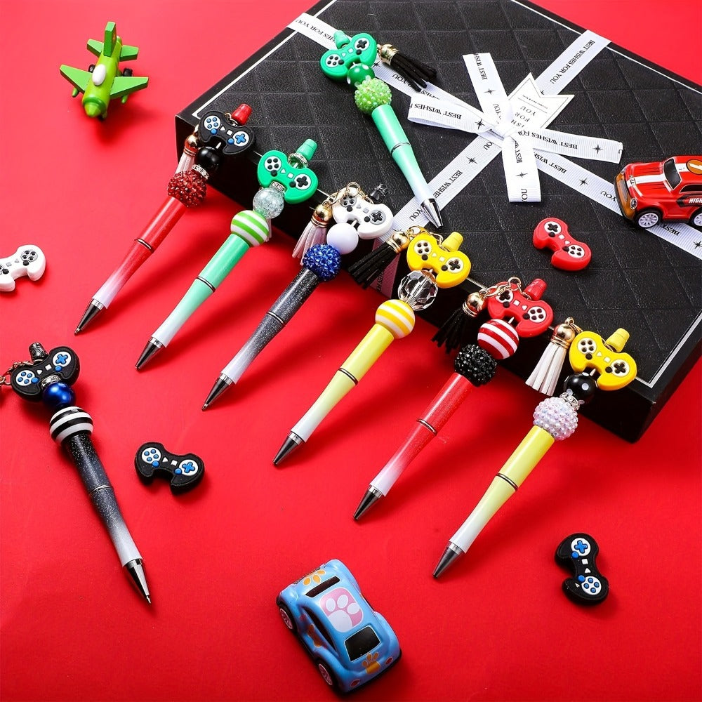 Bulk Beadable Ballpoint Pens with Black Ink, Assorted Random Colors and 40- or 60-Piece Options