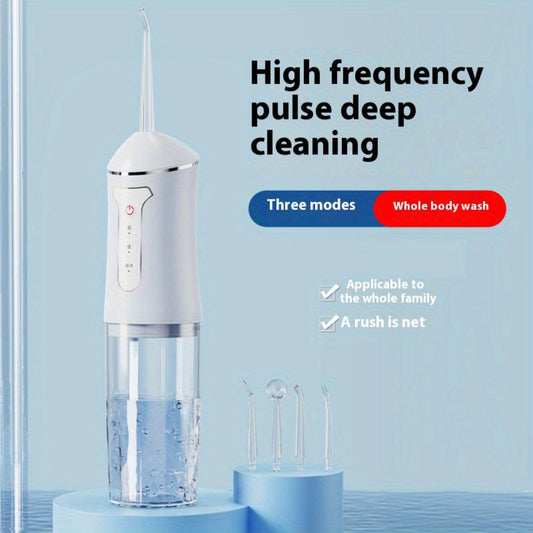 Water Flosser Cordless Three-Mode Design with Four Nozzles, USB Charging and Four Color Options