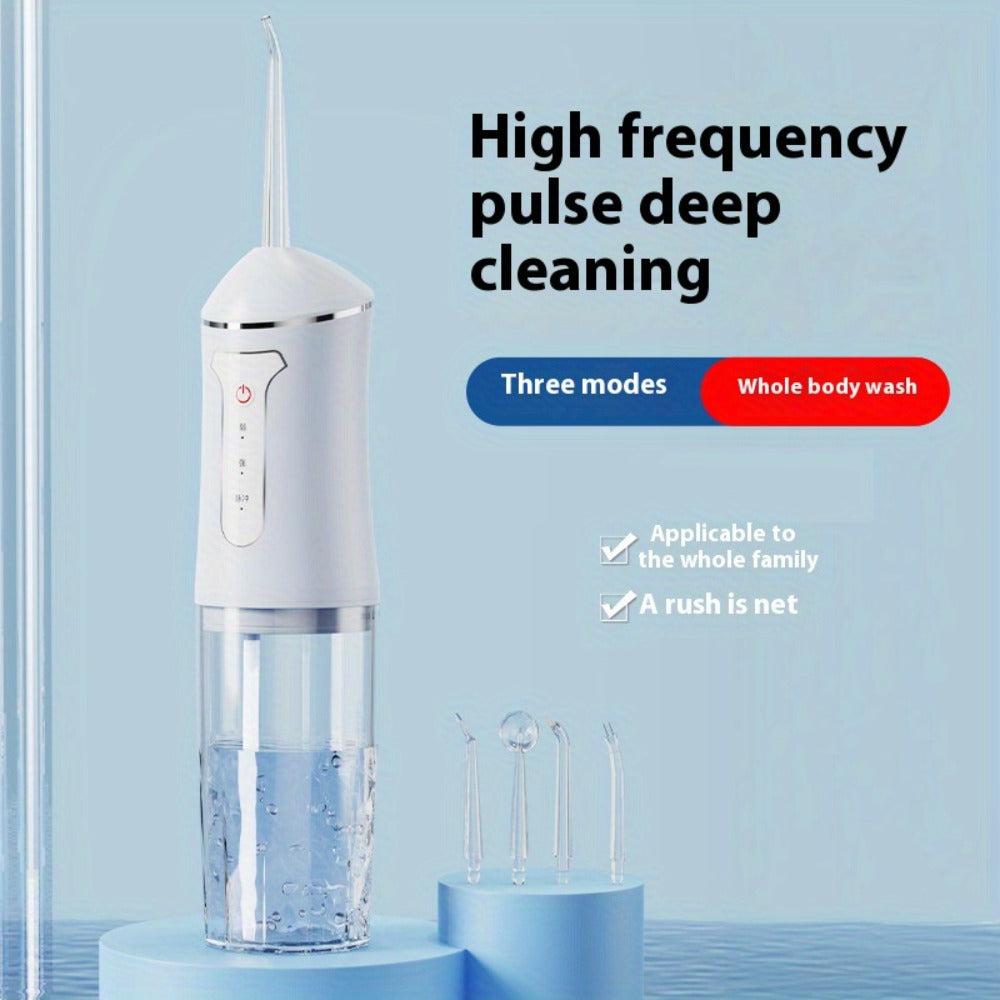 Water Flosser Cordless Three-Mode Design with Four Nozzles, USB Charging and Four Color Options