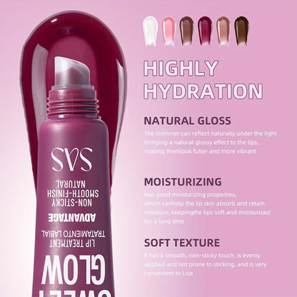 SAS Heart-Pendant Lip Gloss with 15ml Net Content, Squeeze-Tube Format and Six Numbered Shades