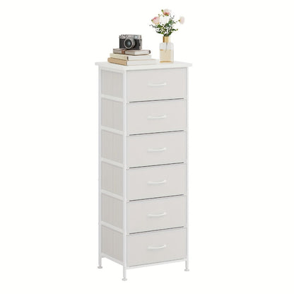 Tall Dresser with Fabric Drawers Storage Organizer 41-47 Inch 6 Drawer Chest for Bedroom Closet Entryway Clothing Storage 6 Colors