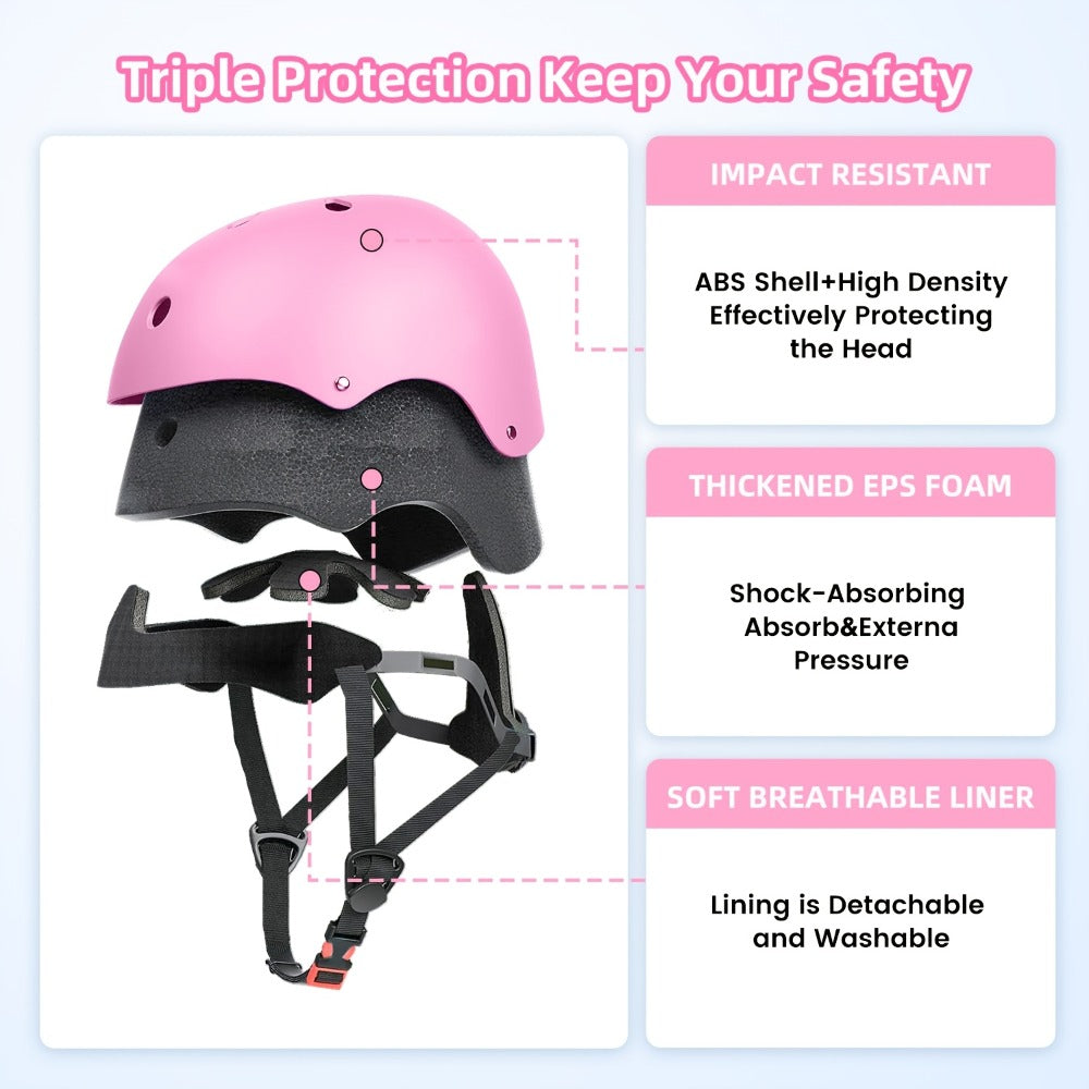 Kids Bike Helmet Adjustable XS Unisex Removable Liner Ventilation Matte Finish Fits 18.89-21.65 Inch Cycling Scooter Skateboard Safety Gift Boys Girls Ages 3+ Blue Orange Black Pink Green Red