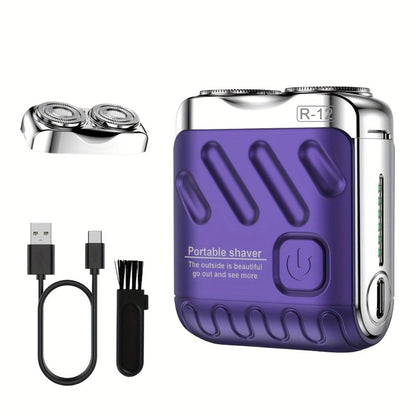 Portable Mini Electric Shaver for Men Dual Floating Blade USB Rechargeable – Cordless Travel Shaver Waterproof & Digital Display Upgrade Multiple Colors, Great Gift for Him