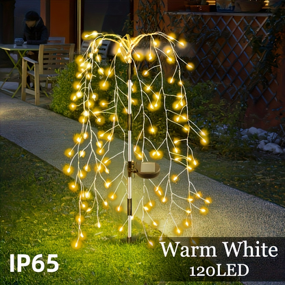 Solar Firecracker Cluster String Lights with 120 LEDs in Warm Color or Multicolor Checkout Options
