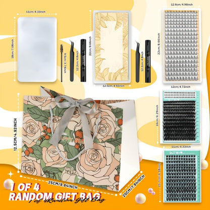 False Eyelash Cluster Kit with Four Package Options from 209 to 1993 Pieces plus Tools and Gift Bags