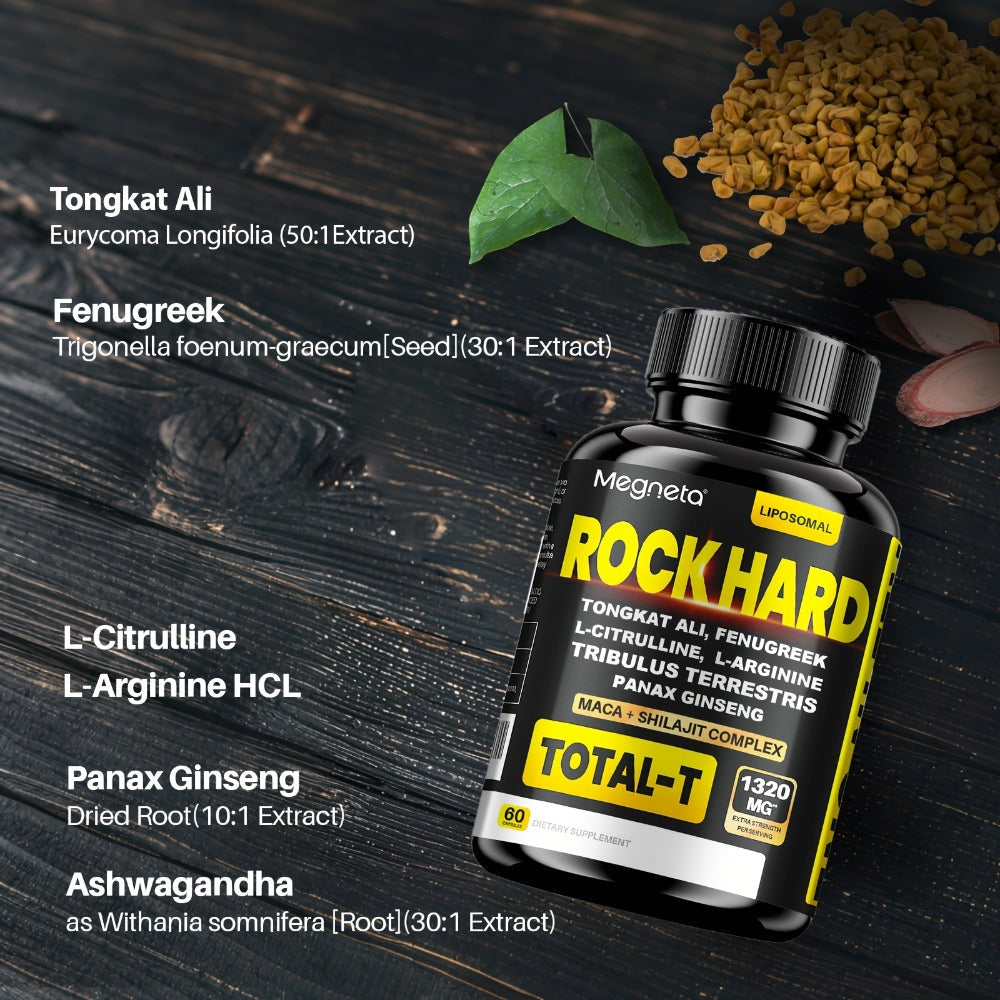 Tongkat Ali Men's Health Supplement Capsules, 60 Count with Single-Bottle Packaging and Printed Label