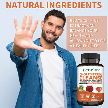 Herbal Supplement with Bcuelov Label, Phytosterols CoQ10 and Red Yeast Rice Capsules, 120 Count