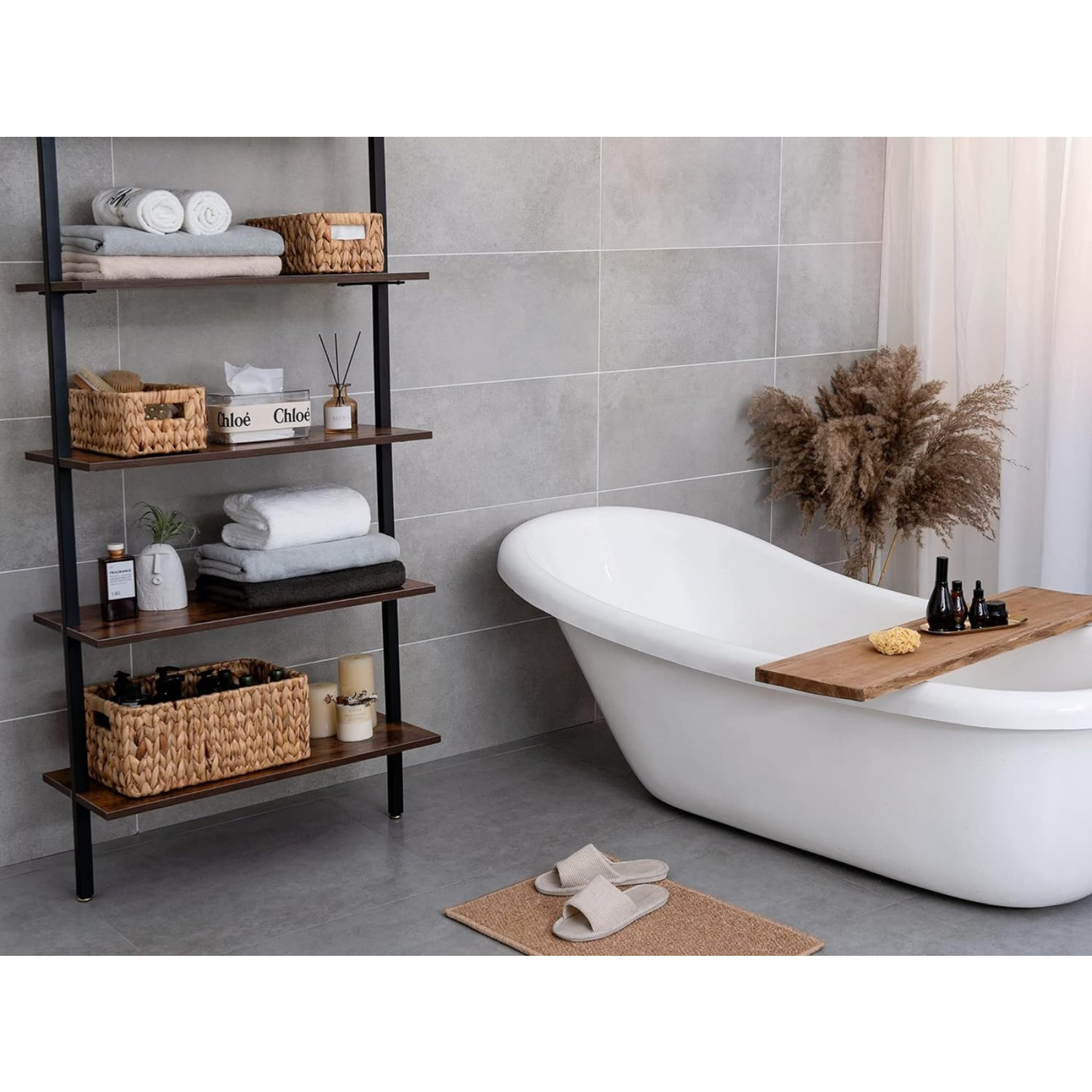 Seagrass & Water Hyacinth Storage Basket with Built-in Handles - Hand-Woven Square Wicker Bins for Bedroom Bathroom Pantry Shelves, Multiple Styles