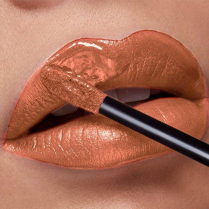 Metallic Shimmer Liquid Lip Color with 22 Numbered Shades, 7.2cm Clear Tube and Wand Applicator