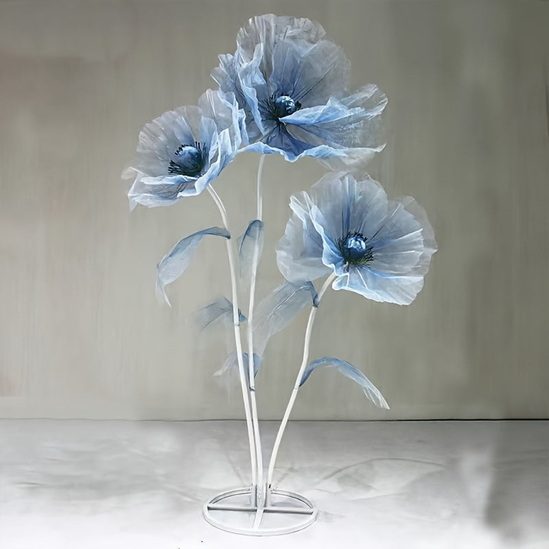 Artificial Flowers Giant Three-Piece Silk Mesh Display Set with Base, Branches and Eight Color Options
