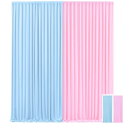 Two-Panel 10 x 10 ft Backdrop Curtain Set with Pole Pockets and 16 Color Options for Events