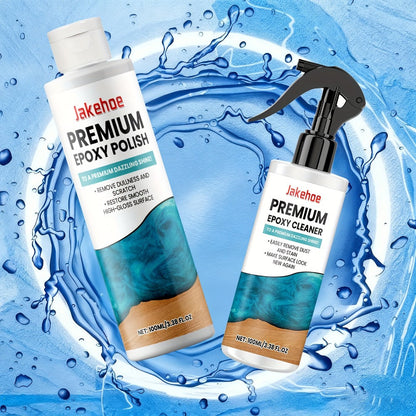 Epoxy Resin Polish & Cleaner 2pcs - Scratch Remover, High Gloss Restorer for Epoxy Surfaces
