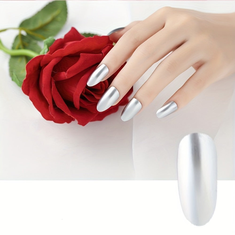 Gel Nail Polish Liner Set with 12 Mirror Chrome Colors and Built-In Thin Art Brushes for Detailed Nail Art
