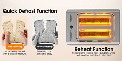 900W Two-Slice Touchscreen Toaster with Five Bread Modes, Six Shade Settings, Memory and Stainless Finish