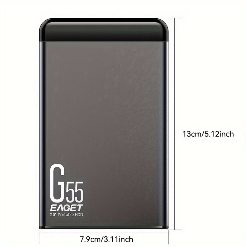 Slim 500GB Portable Hard Drive with USB 3.0 Connection, EAGET G55 Metal-Shell Label and 2.5-Inch Format