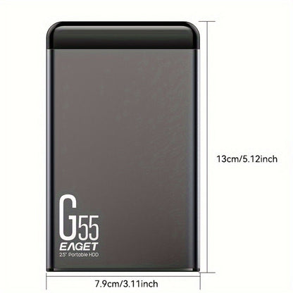 Slim 500GB Portable Hard Drive with USB 3.0 Connection, EAGET G55 Metal-Shell Label and 2.5-Inch Format
