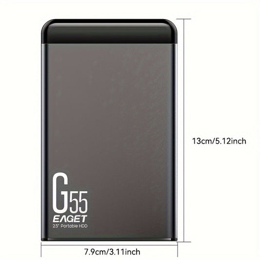 500GB Portable External Hard Drive USB 3.0 Metal Enclosure HDD High-Speed Mobile Backup Storage Plug & Play for PC Mac MacBook PS4 PS5 Xbox Smart TV – EAGET G55 Compact Durable Design
