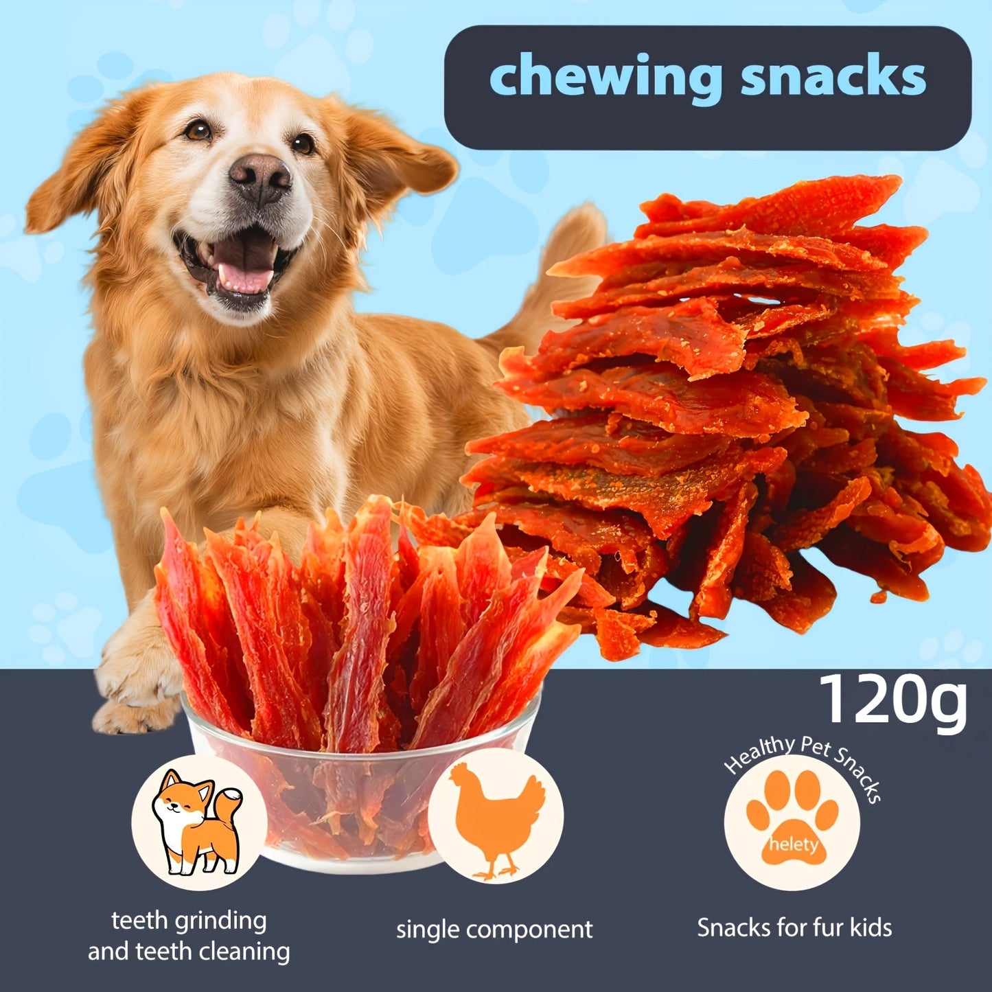 Dog Treats Chicken and Duck Jerky Variety Assortment with Five Retained Combination Choices
