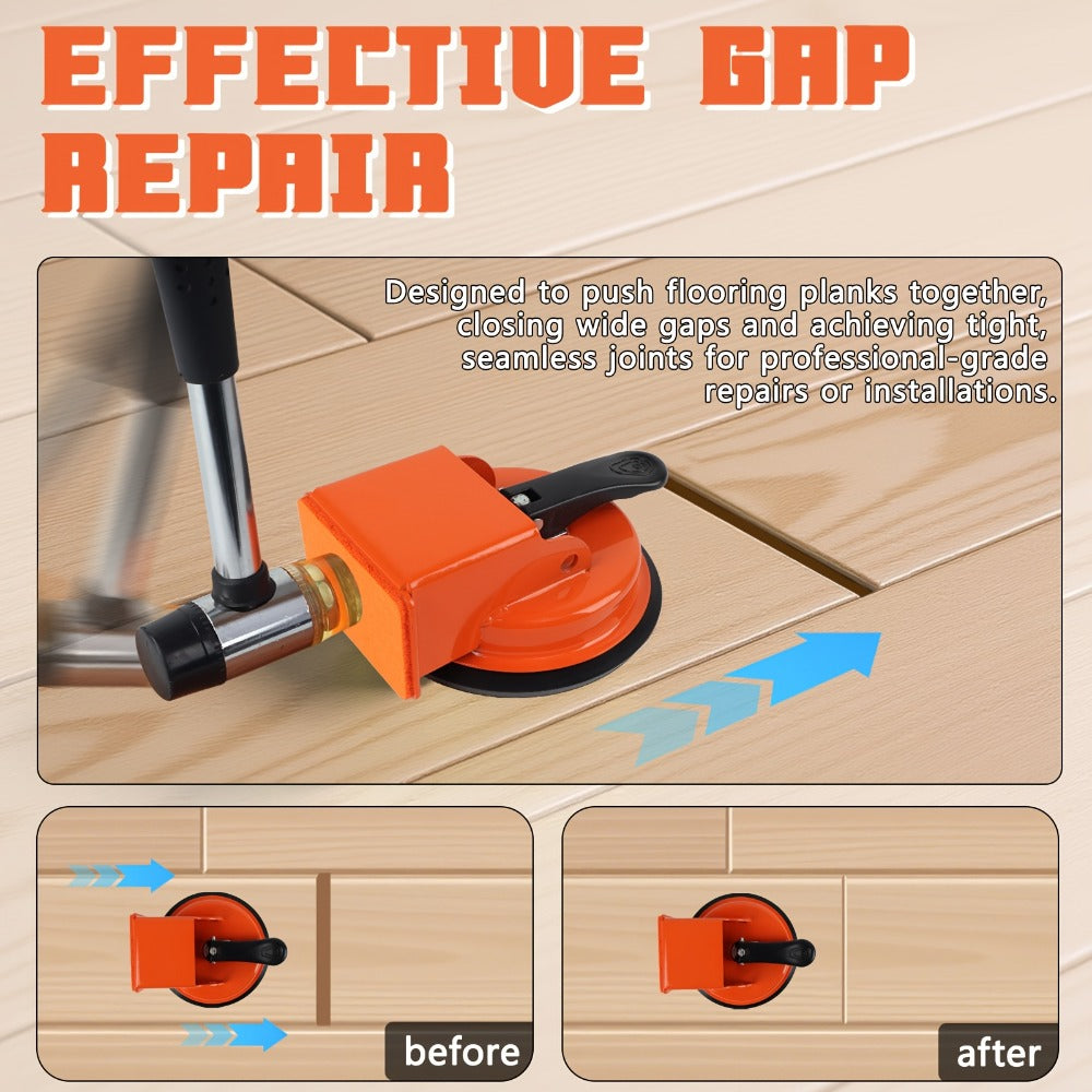 Floor Gap Fixer Tool with 4.84" Suction Cup, Laminate Floor Gap Repair Tool Kit for Vinyl Plank Hardwood Floors, Professional Plank Grabber with Metal Body & Felt Pad, Floor Installation Repair Tool