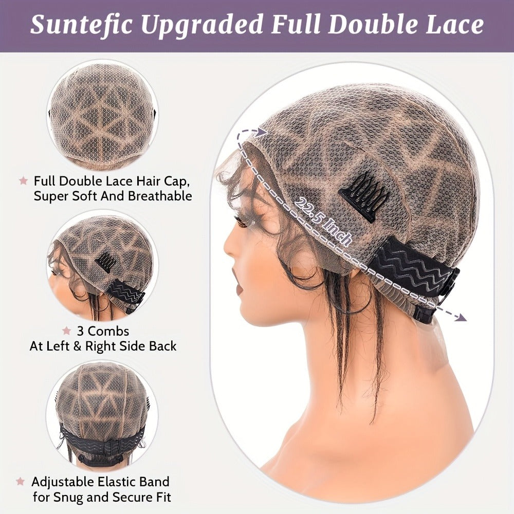 Adjustable Double-Lace Braided Wig Cap with Baby Hair in 81-, 109-, 111- or 120-Section Options