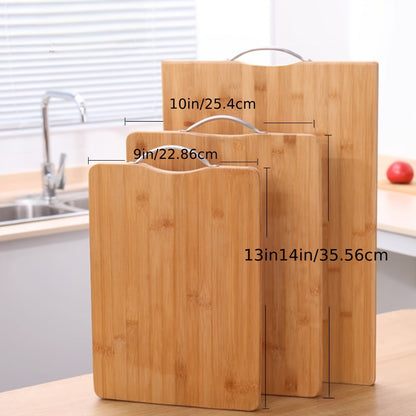 8.66 x 12.6-Inch Bamboo Cutting Board with Reversible Flat Surface and Integrated Handle Opening