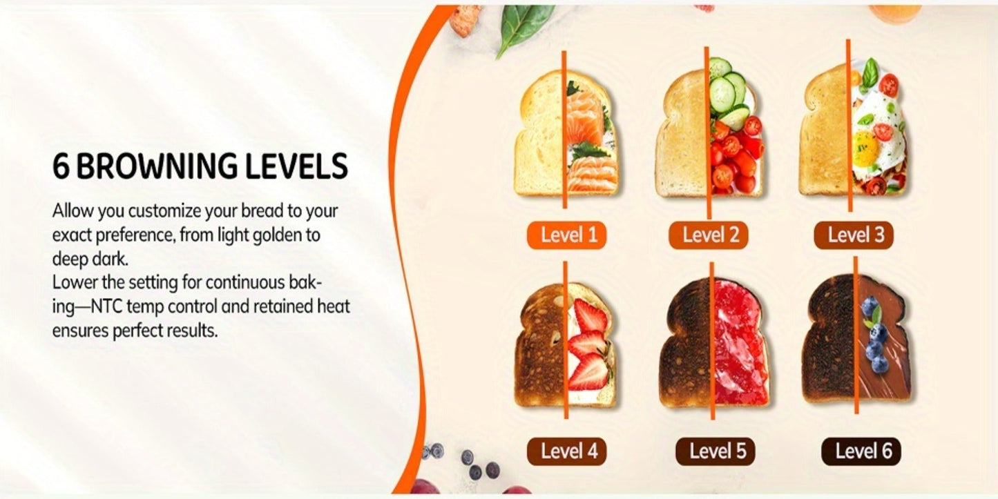 Four-Slice Touchscreen Toaster with Dual Independent Controls, Six Bread Modes, Six Shade Levels and Timer Displays