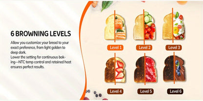 Four-Slice Touchscreen Toaster with Dual Independent Controls, Six Bread Modes, Six Shade Levels and Timer Displays