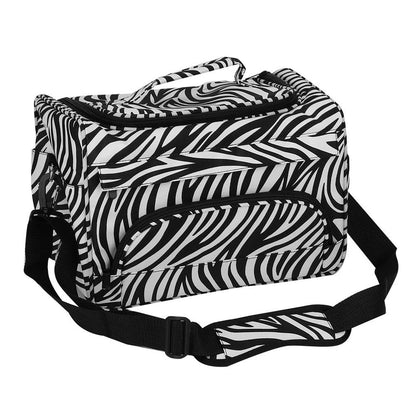 Hairdresser Tool Bag Multi-Functional Salon Styling Organizer with Adjustable Strap Large Capacity Hair Makeup Artist Case for Professionals Travel Pink Black Zebra