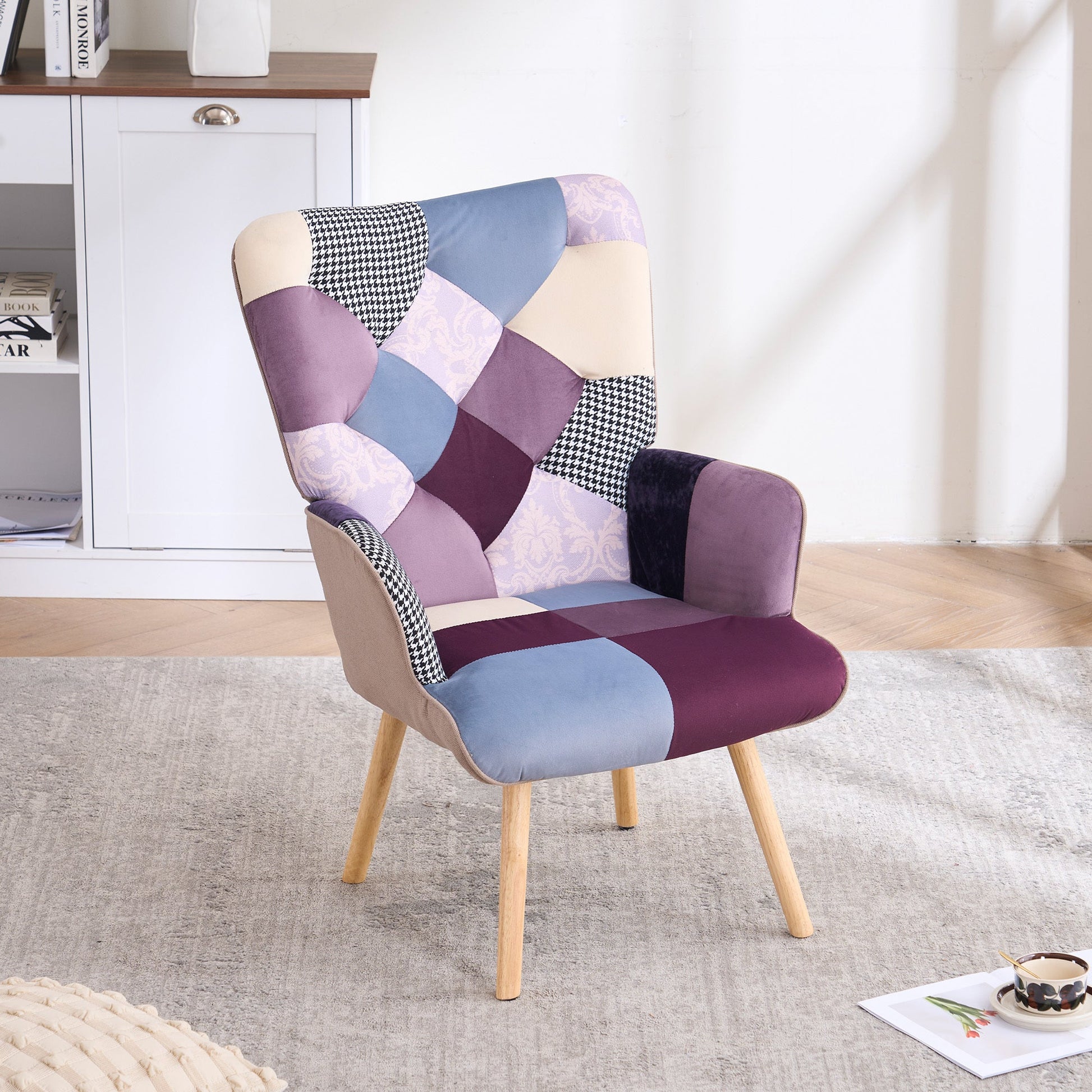 Accent Chair with High Back, Upholstered Lounge Chair for Living Room detail image - detail view 14