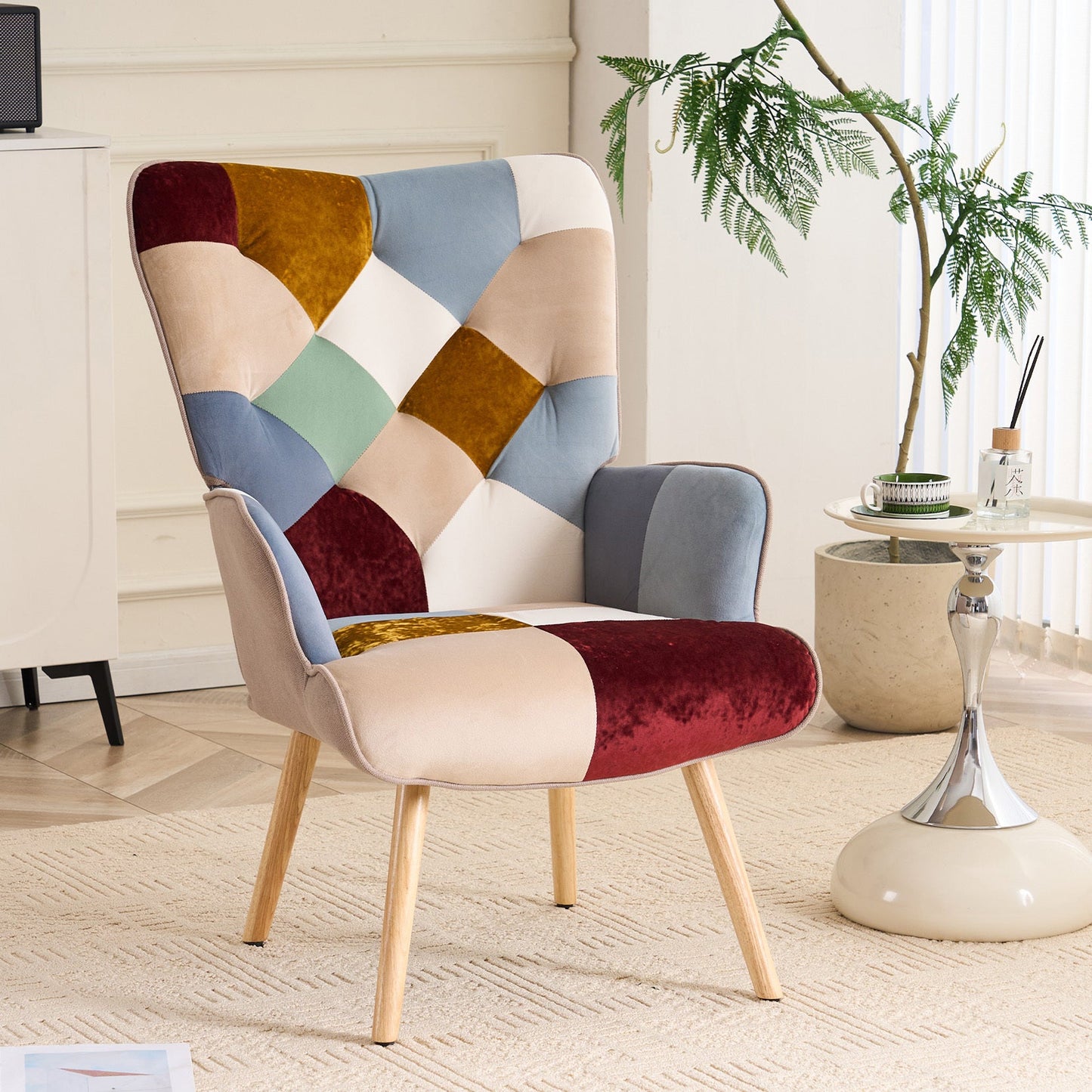 Accent Chair with High Back, Upholstered Lounge Chair for Living Room detail image - detail view 20