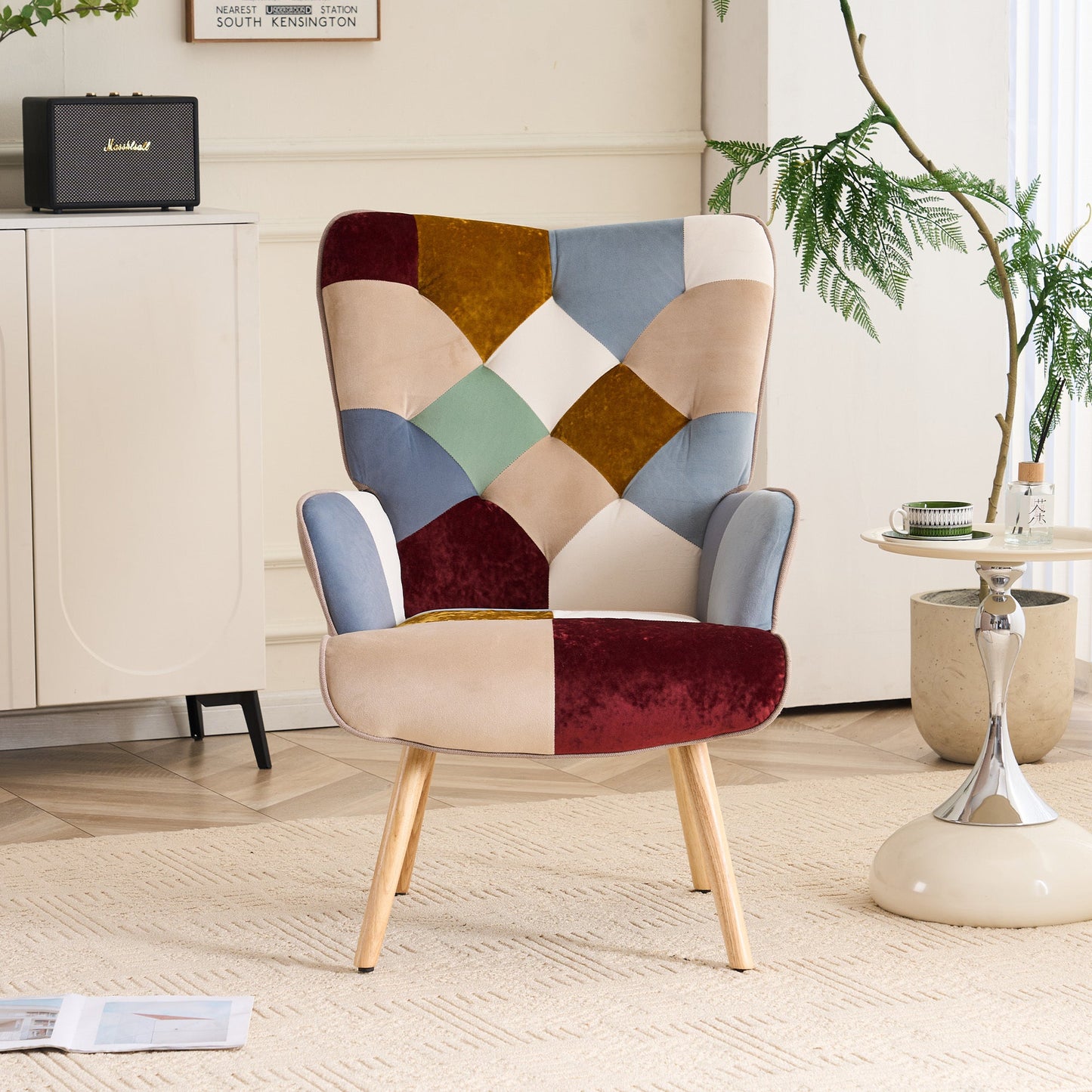 Accent Chair with High Back, Upholstered Lounge Chair for Living Room detail image - detail view 21
