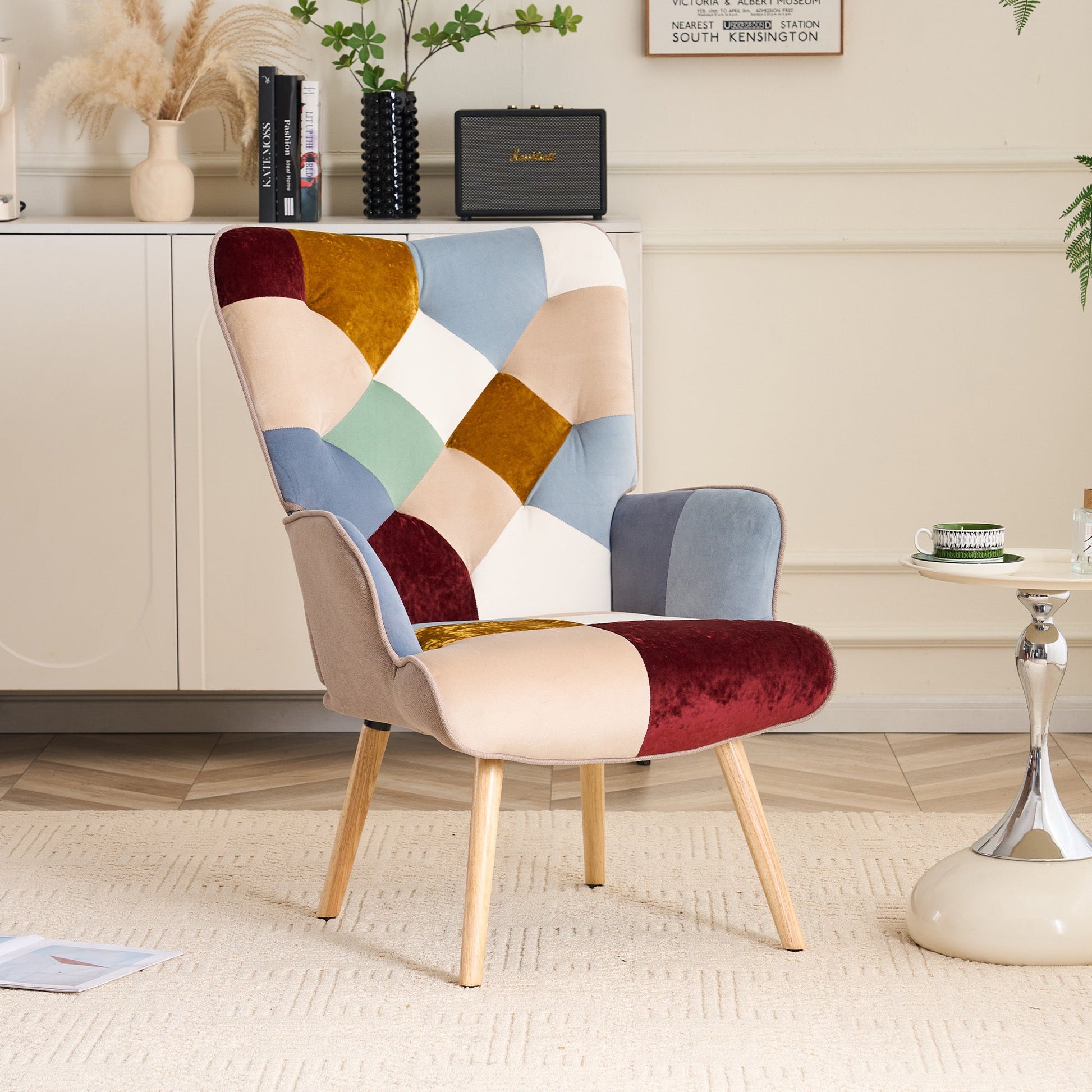 Accent Chair with High Back, Upholstered Lounge Chair for Living Room detail image - detail view 24