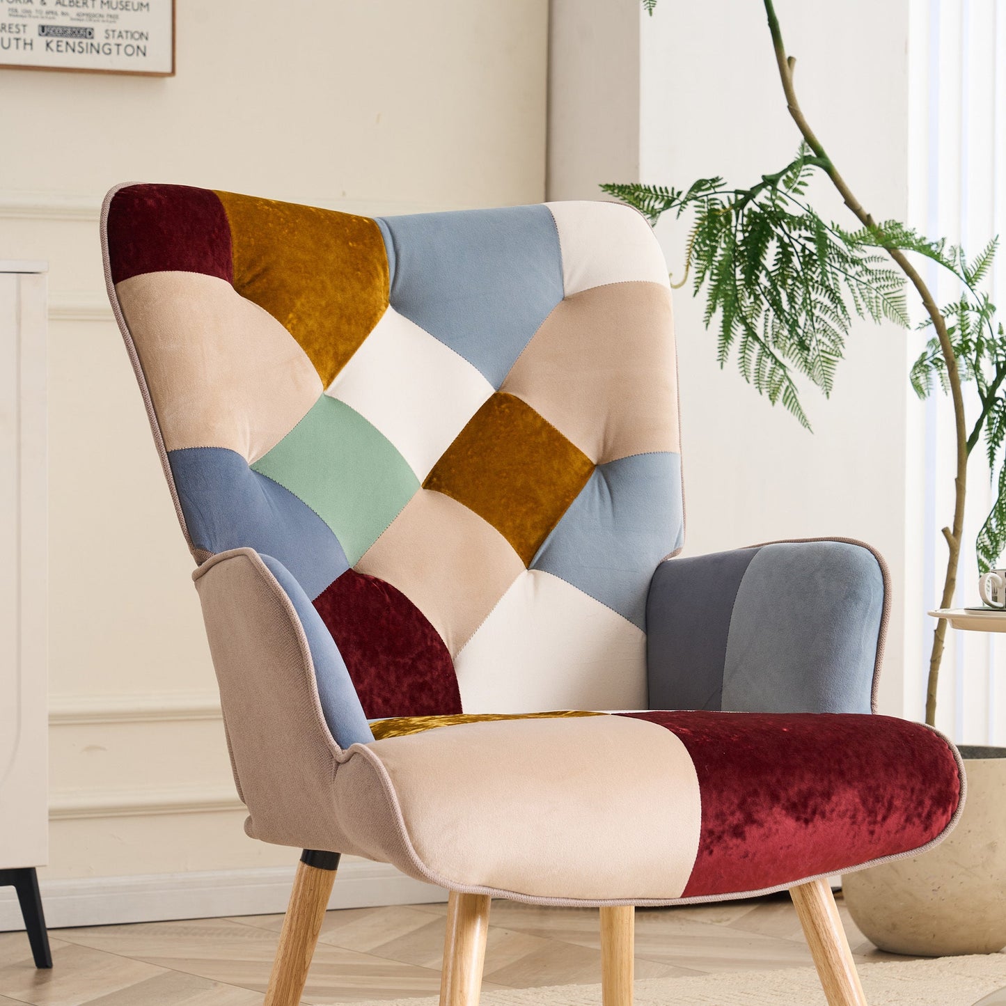 Accent Chair with High Back, Upholstered Lounge Chair for Living Room detail image - detail view 25