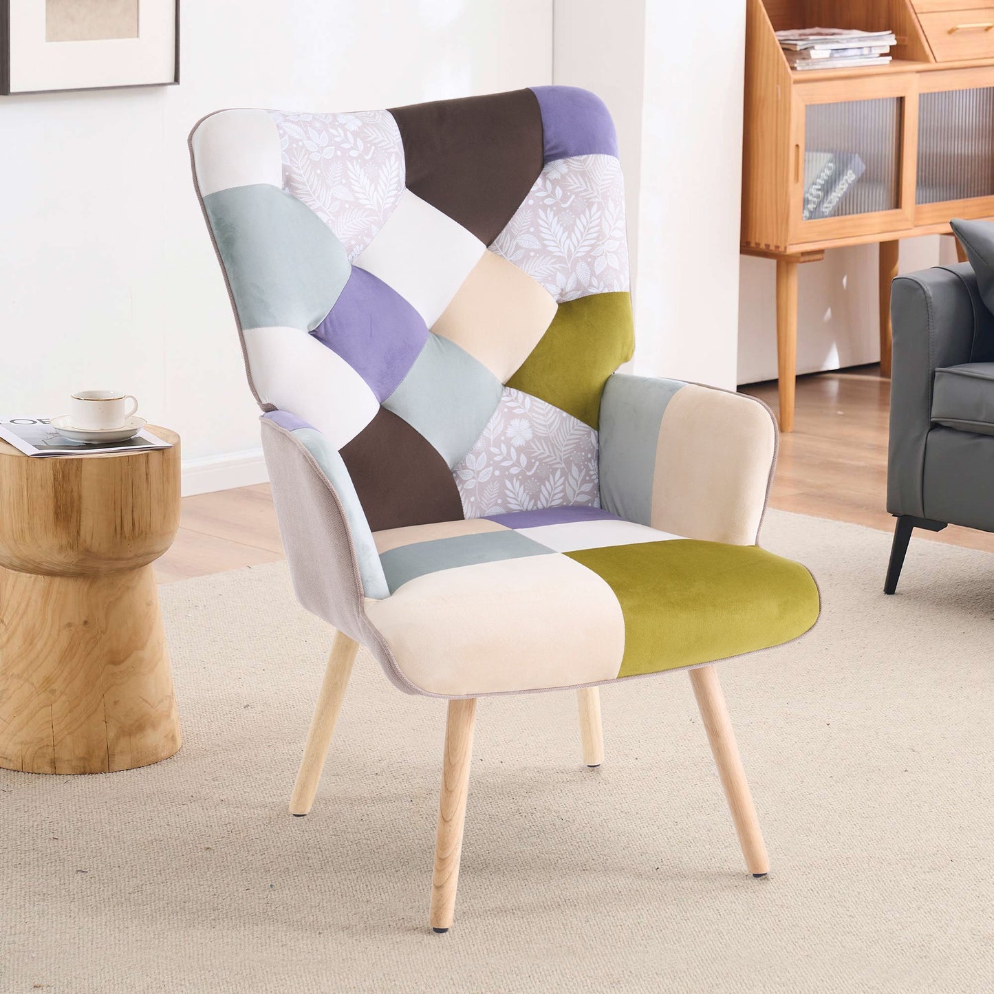 Accent Chair with High Back, Upholstered Lounge Chair for Living Room detail image - detail view 27