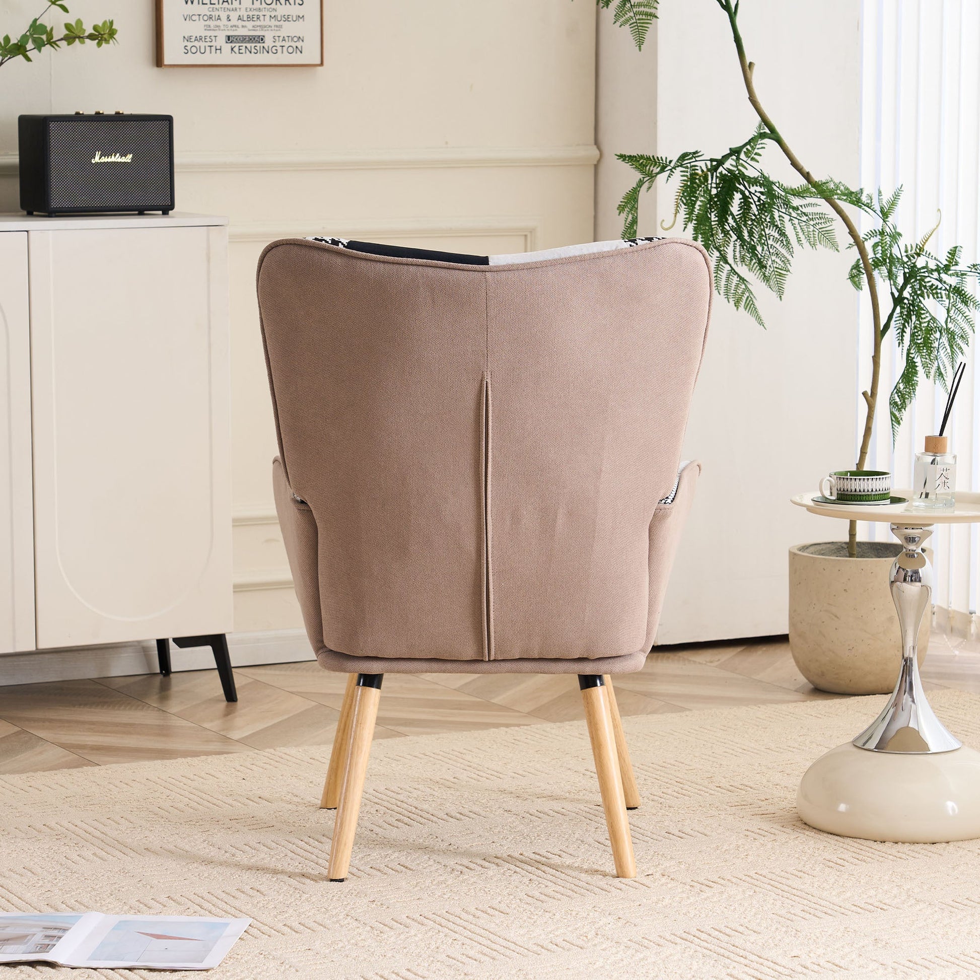 Accent Chair with High Back, Upholstered Lounge Chair for Living Room detail image - detail view 7