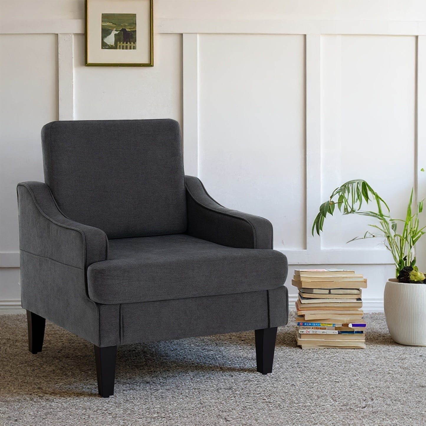 Accent Chair shown in the Deep Gray option