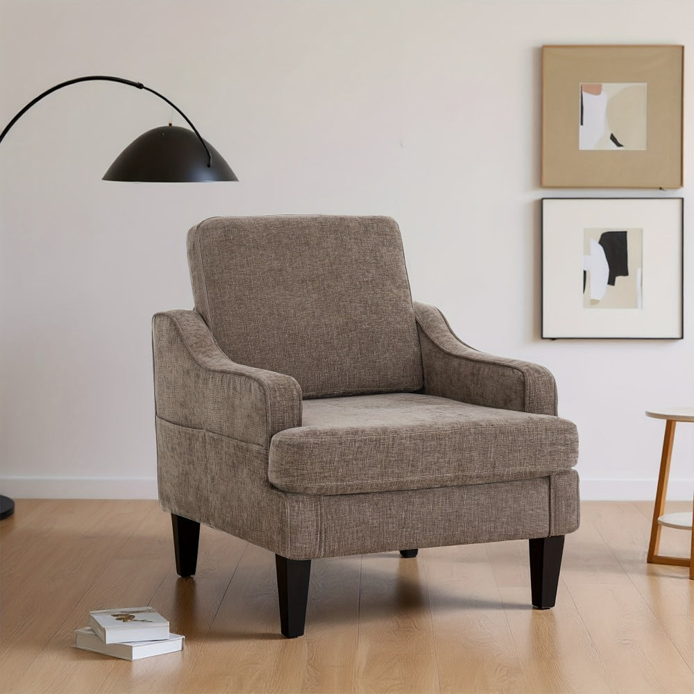 Accent Chair with Solid Wood Construction for Comfortable Everyday Seating in Living Room detail image - detail view 3