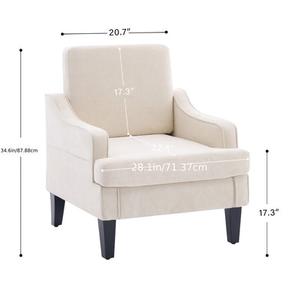 Accent Chair with Solid Wood Construction for Comfortable Everyday Seating in Living Room detail image - detail view 4
