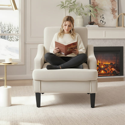 Accent Chair with Solid Wood Construction for Comfortable Everyday Seating in Living Room detail image - detail view 6