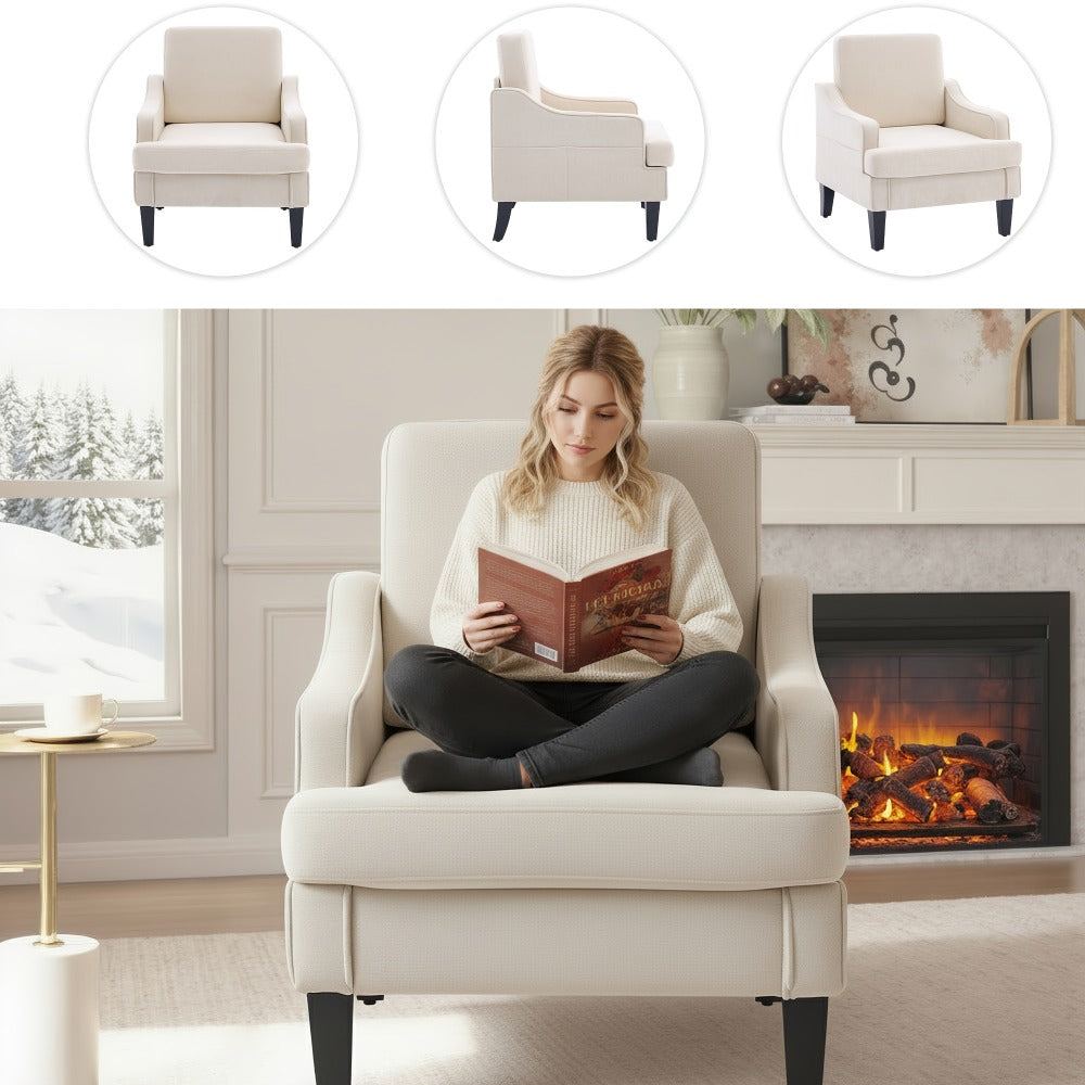 Accent Chair with Solid Wood Construction for Comfortable Everyday Seating in Living Room detail image - detail view 8