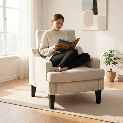 Accent Chair with Solid Wood Construction for Comfortable Everyday Seating in Living Room detail image - detail view 9