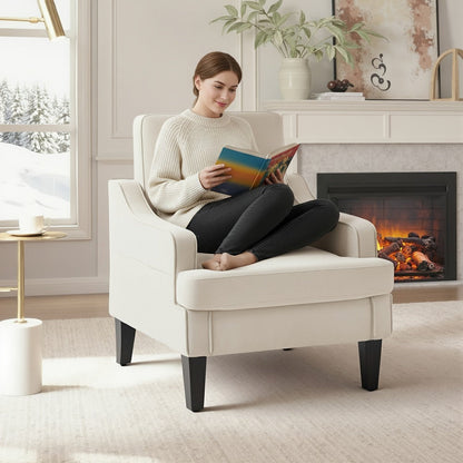 Accent Chair, Mid-Century Modern Accent Armchair with Arms, Plush Padded Lounge Chair shown in the main product view